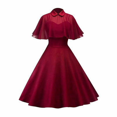 Vestido Vintage Rojo Con Velo