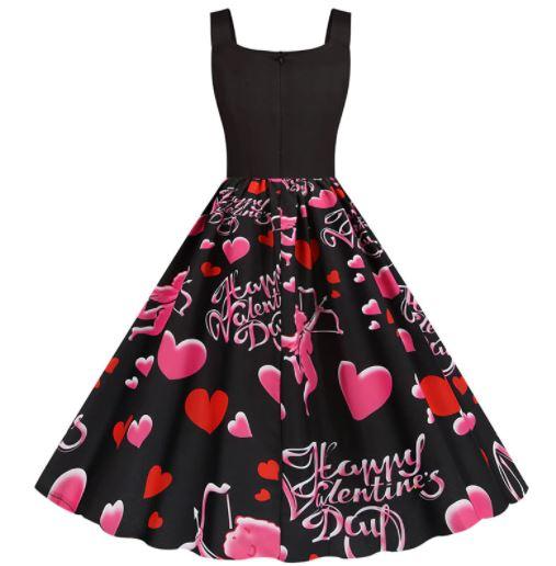 Vestido De San Valentín Vintage Cupido Negro