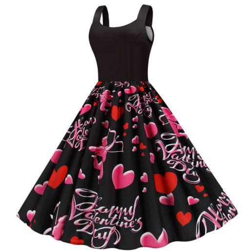 Vestido De San Valentín Vintage Cupido Negro