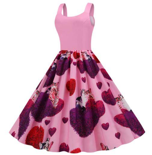 Vestido Rosa Vintage Para El Día De Los Enamorados