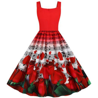 Vestido Vintage San Valentin Rosas
