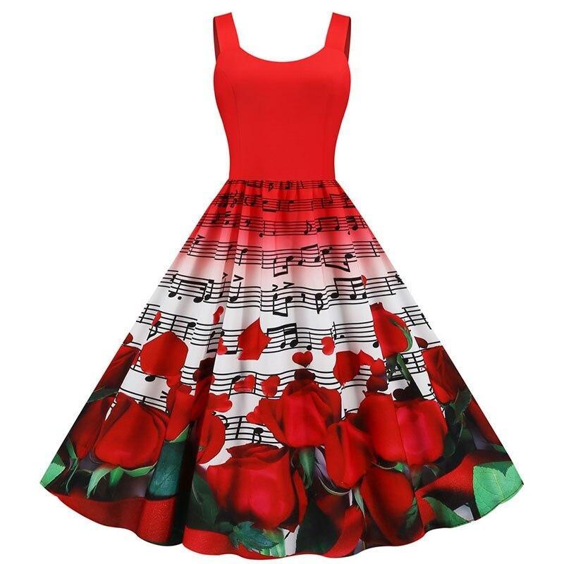 Vestido Vintage San Valentin Rosas