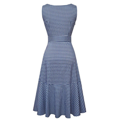 Vestido Vintage Azul Sin Mangas