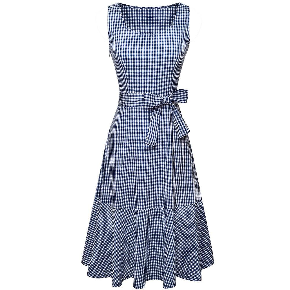 Vestido Vintage Azul Sin Mangas