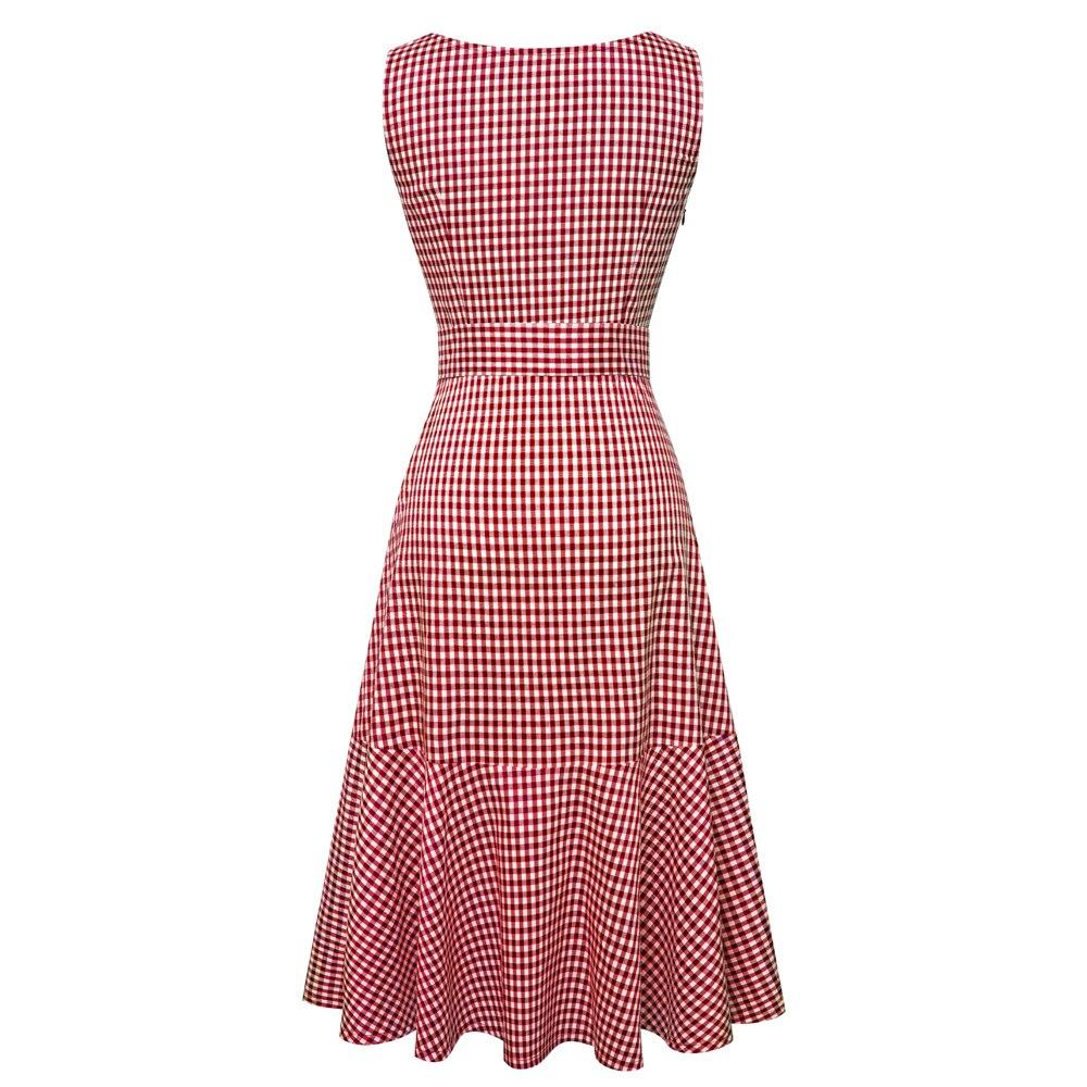 Vestido Vintage Rojo Sin Mangas