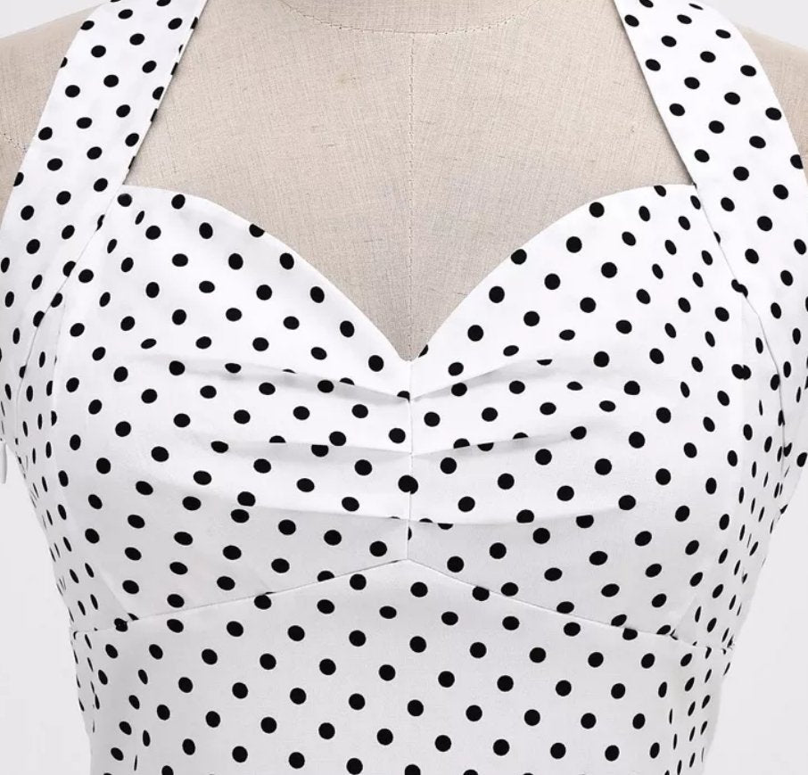 Vestido Vintage Pin Up Sexy Blanco