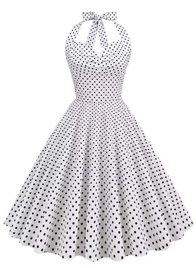 Vestido Vintage Pin Up Sexy Blanco