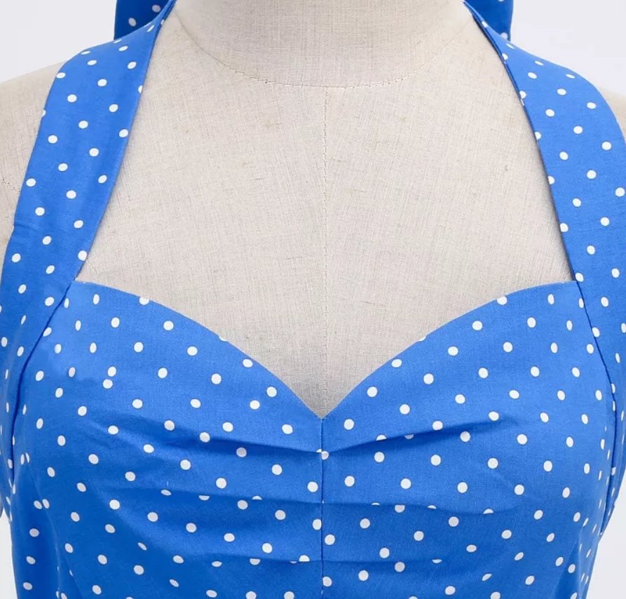 Vestido Pin Up Sexy Vintage Azul