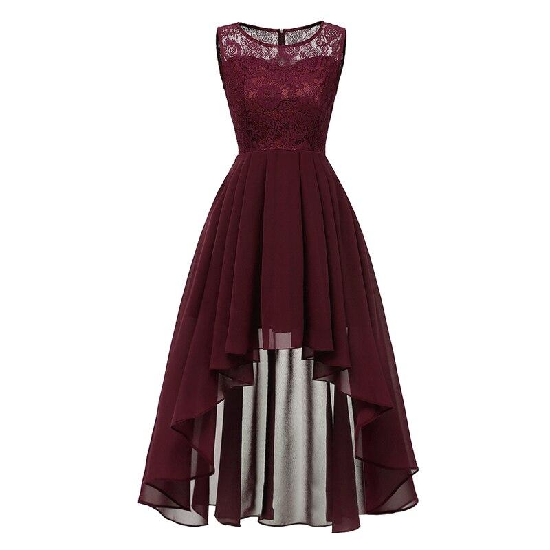 Vestido De Noche Elegante Vintage Burdeos