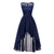 Vestido De Noche Elegante Azul Marino Vintage