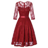 Vestido De Noche De Manga Larga Rojo Vintage