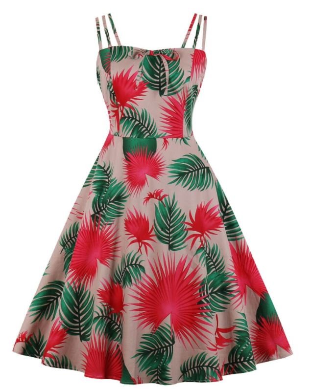 Vestido Vintage Con Vuelo De Plumas