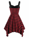 Vestido Vintage De Talle Alto A Cuadros