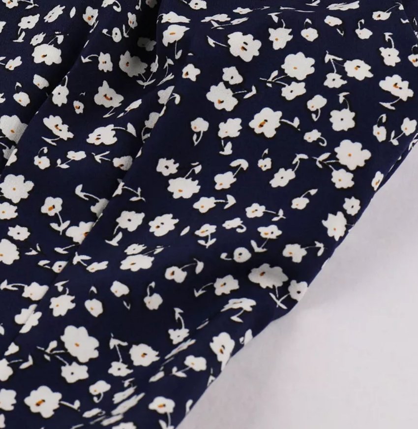 Vestido Vintage De Talle Alto Azul Marino