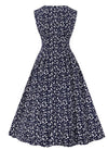Vestido Vintage De Talle Alto Azul Marino