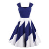 Vestido Vintage Cintura Delgada Azul