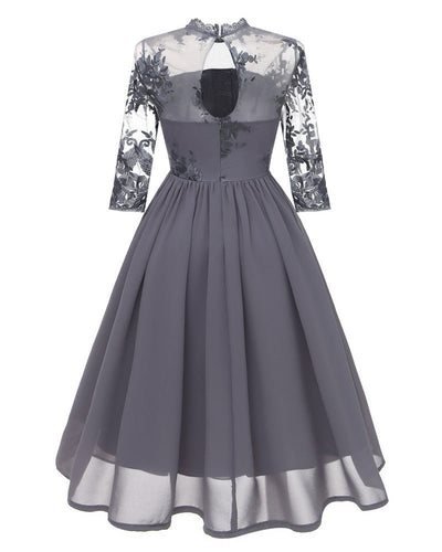 Vestido Vintage De Moda Gris