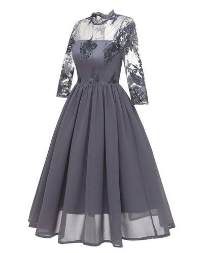 Vestido Vintage De Moda Gris