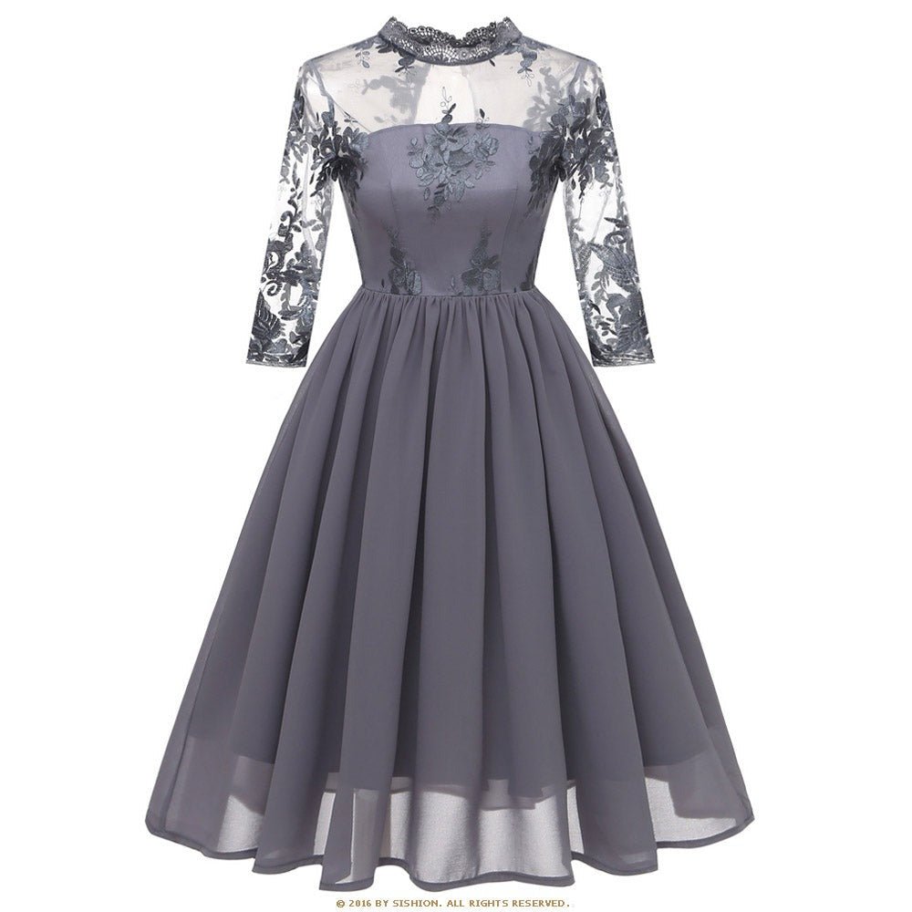 Vestido Vintage De Moda Gris