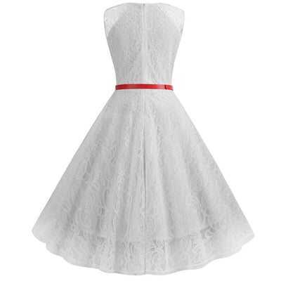 Vestido Trapecio Vintage Blanco