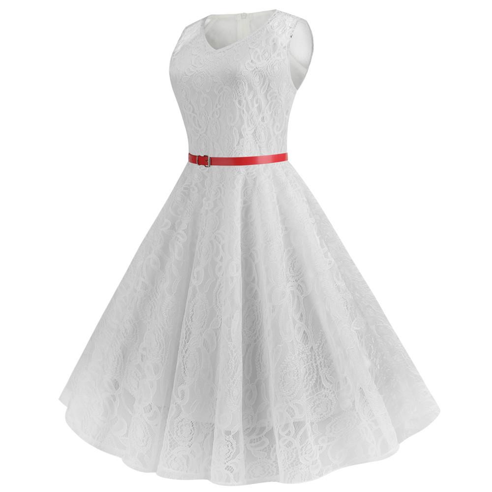 Vestido Trapecio Vintage Blanco