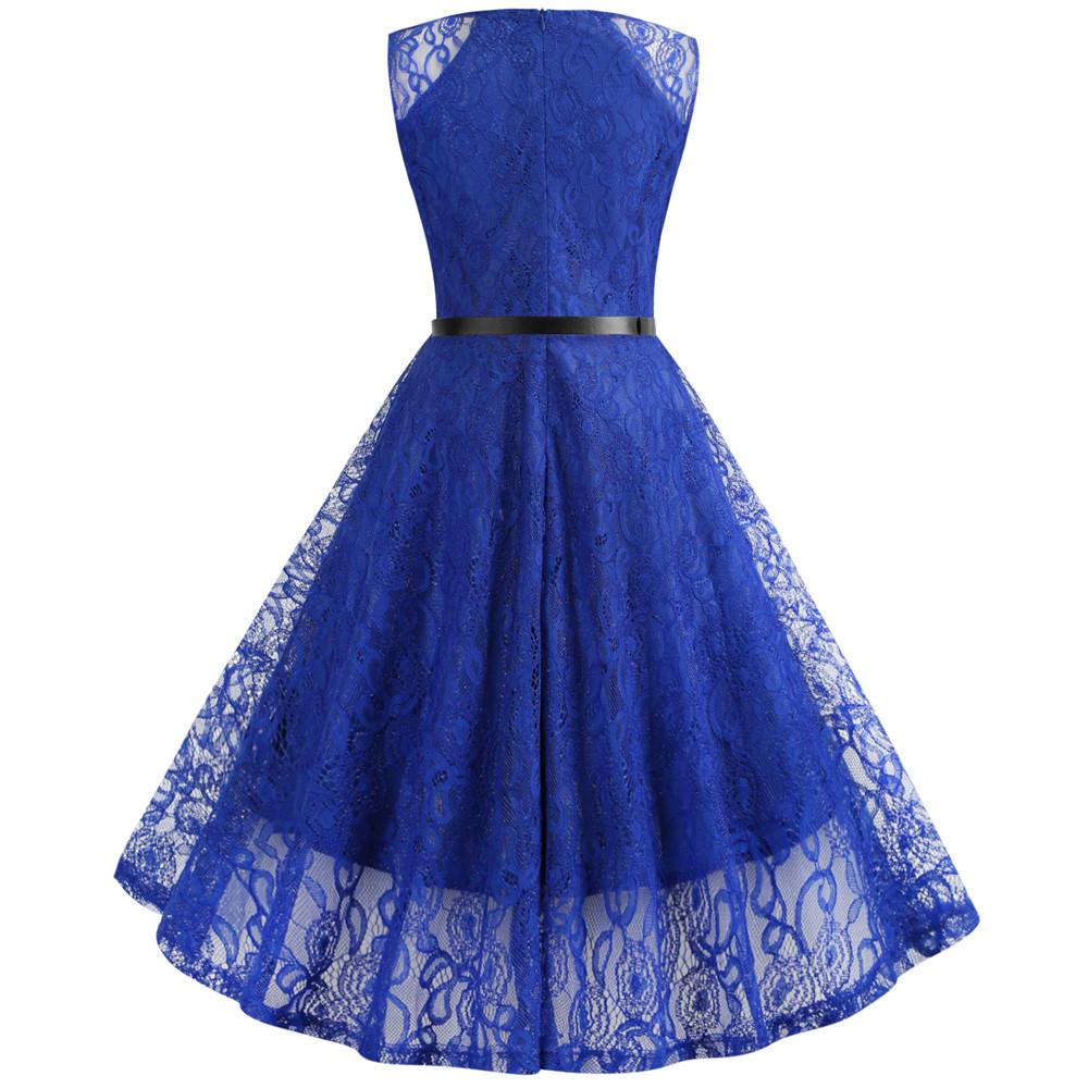 Vestido Trapecio Vintage Azul