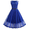 Vestido Trapecio Vintage Azul