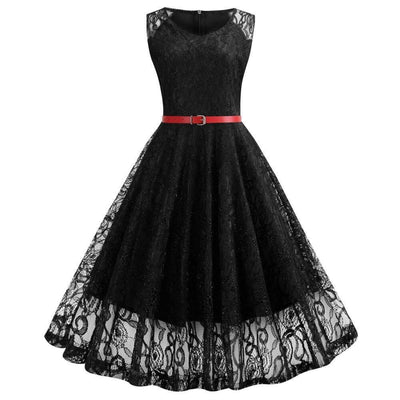 Vestido Trapecio Vintage Negro