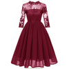 Vestido Vintage De Gasa Burdeos