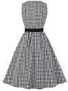 Vestido Vintage Vichy Blanco Y Negro