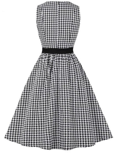 Vestido Vintage Vichy Blanco Y Negro