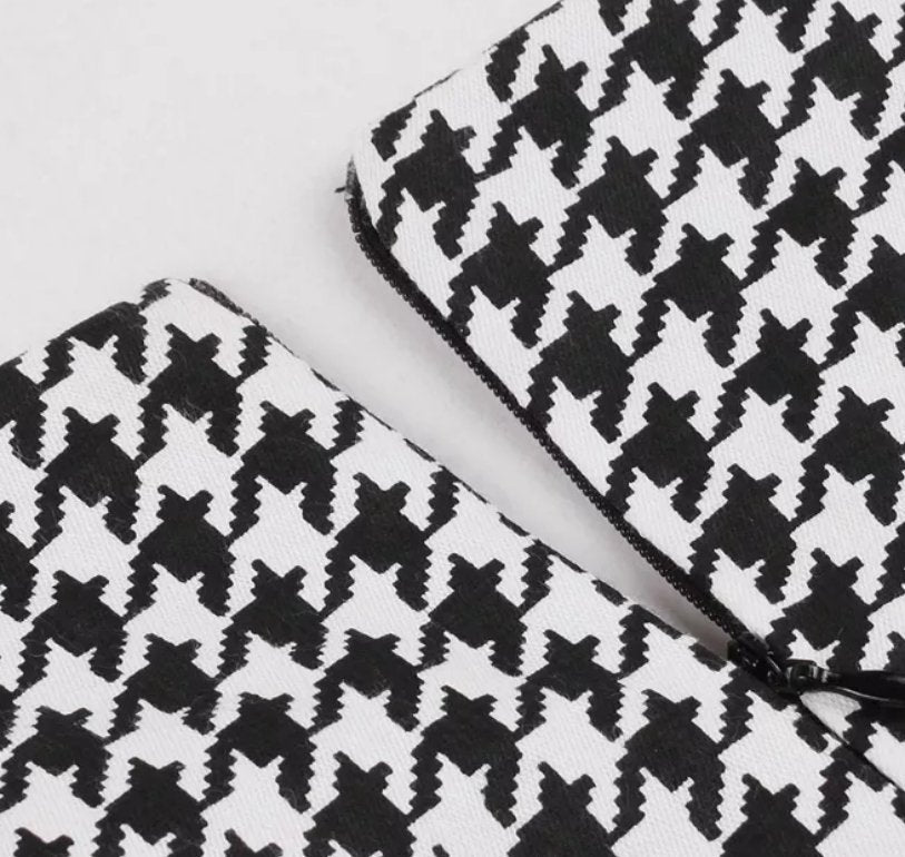 Vestido Vintage Vichy Blanco Y Negro