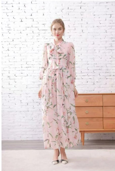 Vestido Largo Vintage Rosa Viejo