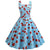 Vestido Vintage 1950 Azul Cereza