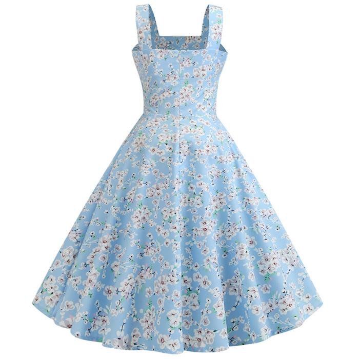Vestido Vintage 1950 Azul Cielo