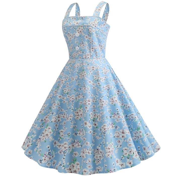 Vestido Vintage 1950 Azul Cielo