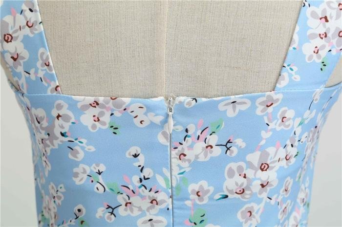 Vestido Vintage 1950 Azul Cielo