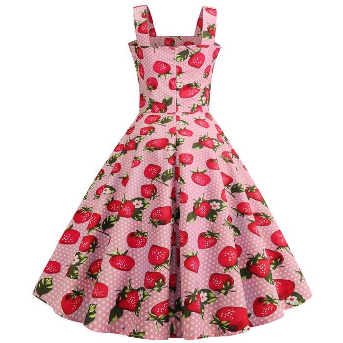 Vestido Vintage 1950 Rosa Fresa