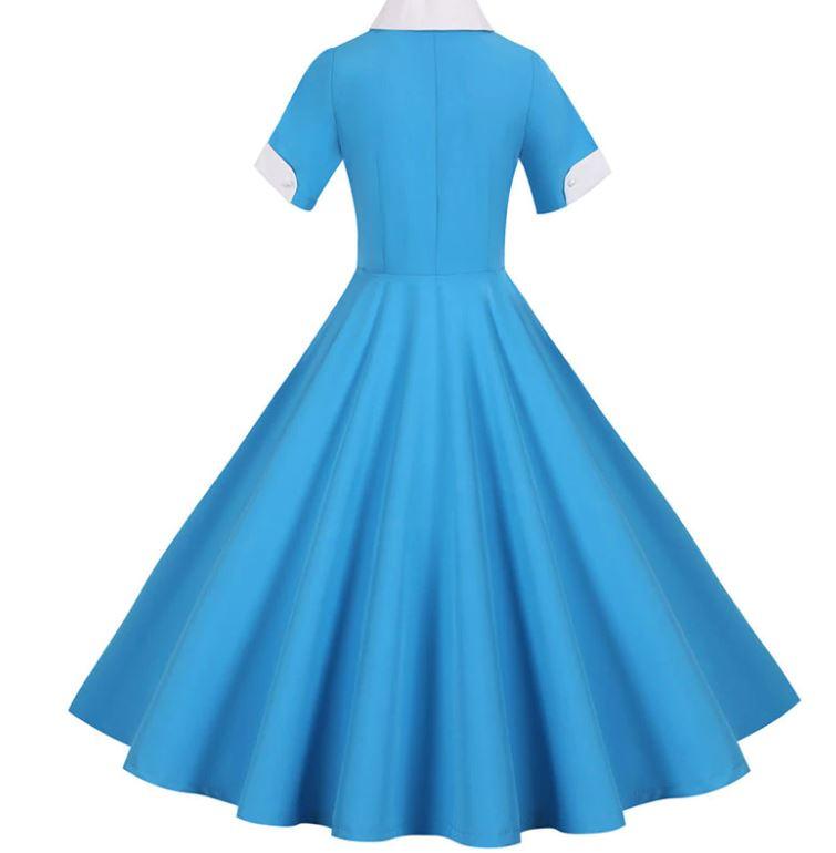Vestido Vintage 50s Azul Cielo