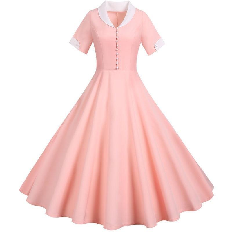 Vestido Vintage 50s Rosa