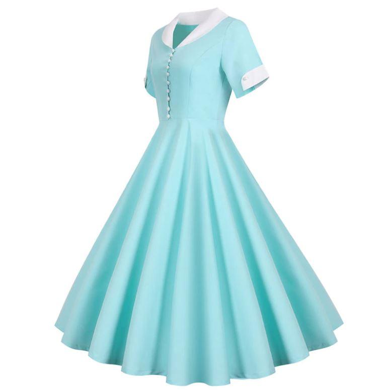 Vestido Vintage 50s Turquesa