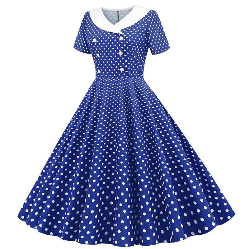 Vestido Azul Glamoroso De Los Años 50