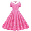 Vestido Rosa De Vuelo De Los Años 50