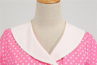 Vestido Rosa De Vuelo De Los Años 50