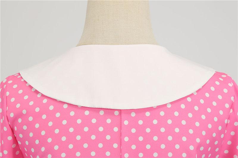 Vestido Rosa De Vuelo De Los Años 50