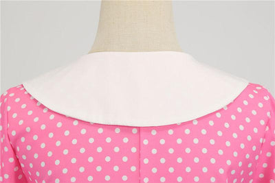 Vestido Rosa De Vuelo De Los Años 50