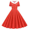 Vestido Años 50 Rojo Y Blanco