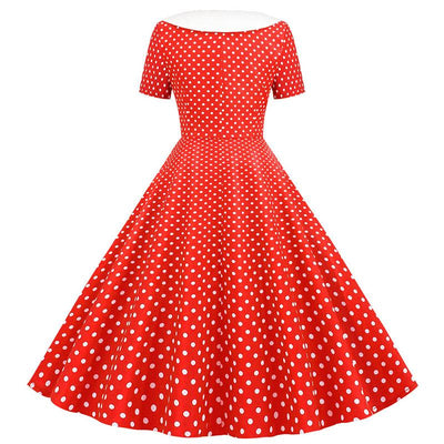Vestido Años 50 Rojo Y Blanco