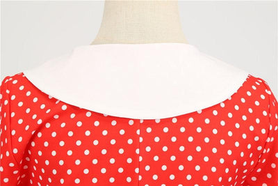 Vestido Años 50 Rojo Y Blanco