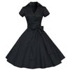 Vestido Vintage 1950s Negro Liso